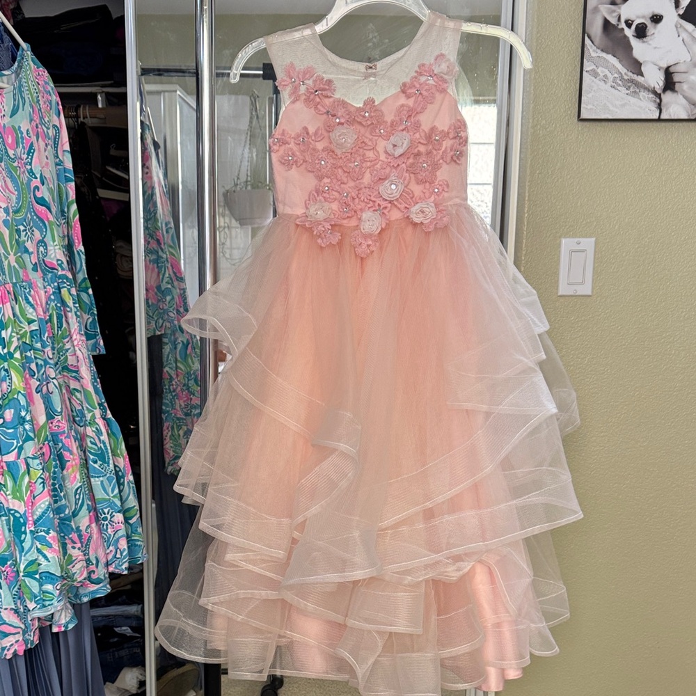 Girls Tulle Pink Ballet Formal Dress Gown sz 6